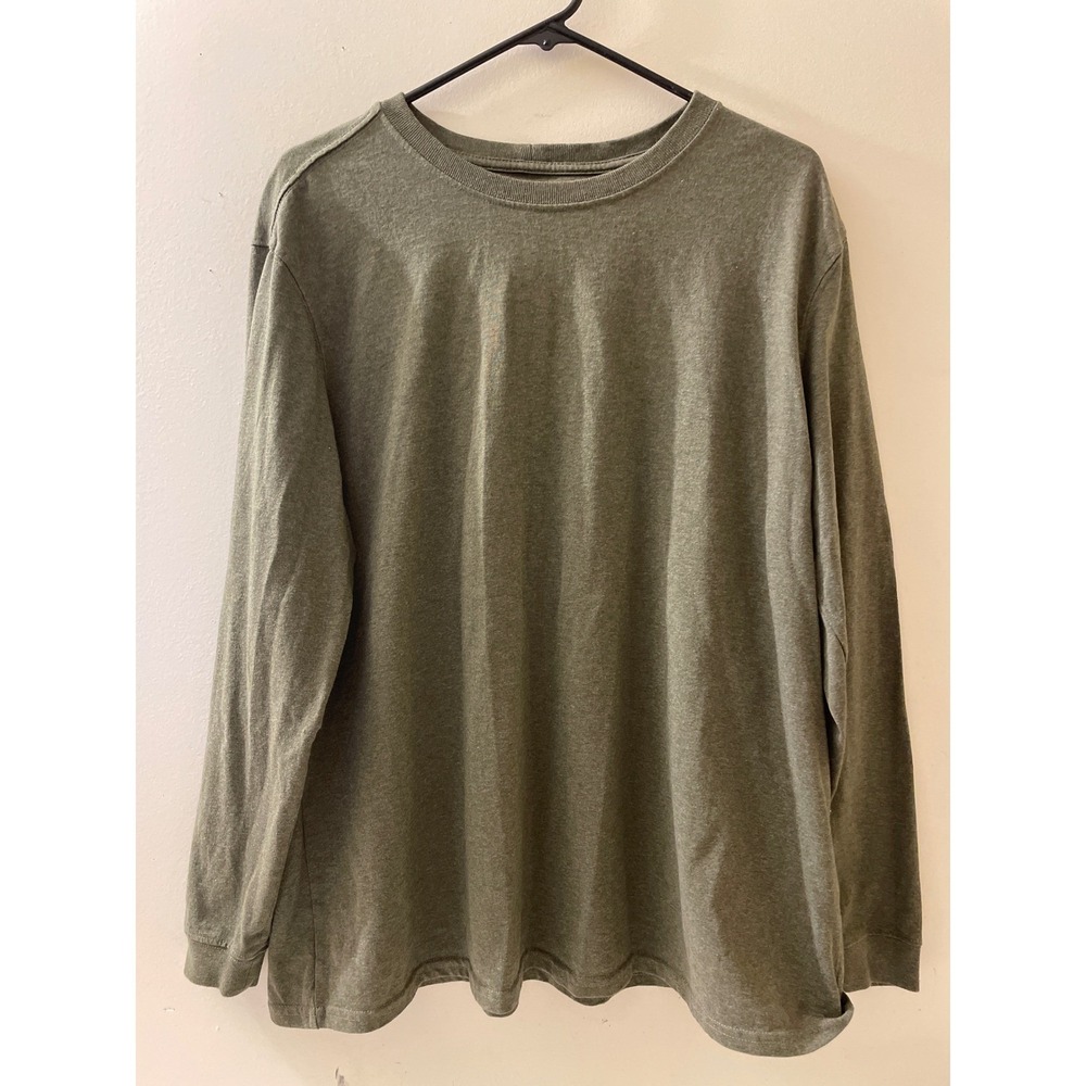 Carhartt Womens‎ Size 1X Olive Green Long Sleeve Crew Neck Casual T-Shirt